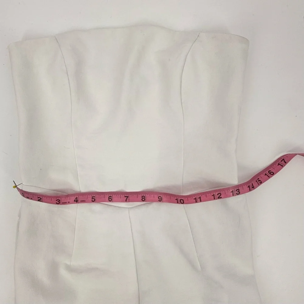 Abercrombie & Fitch Strapless Wide Leg Jumpsuit Linen Bridal Coastal S - Picture 5 of 7